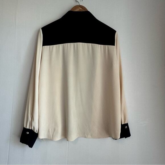 MOTF straight fit two tone shirt navy and cream size large - Picture 8 of 9